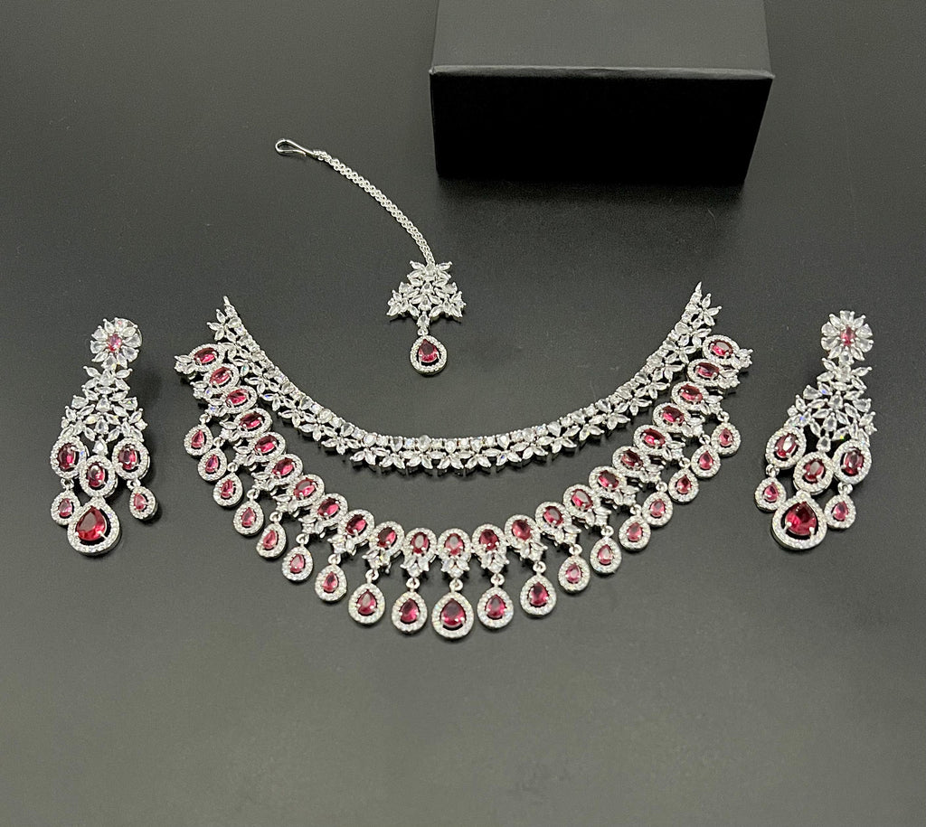 Demanding American diamond dobule pati set 😲