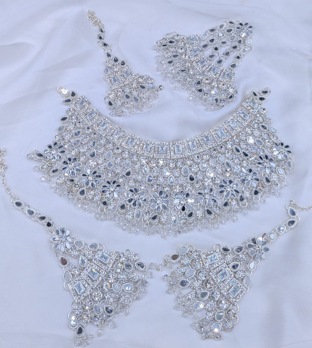 Bridal Set New Arrival  Zarqon & Poalki Work  With Tikka & Jummar