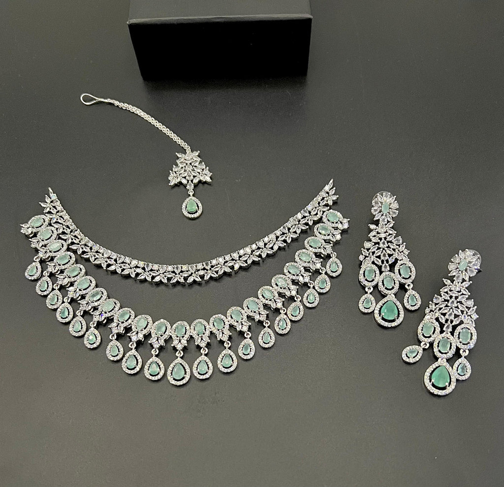 Demanding American diamond dobule pati set 😲