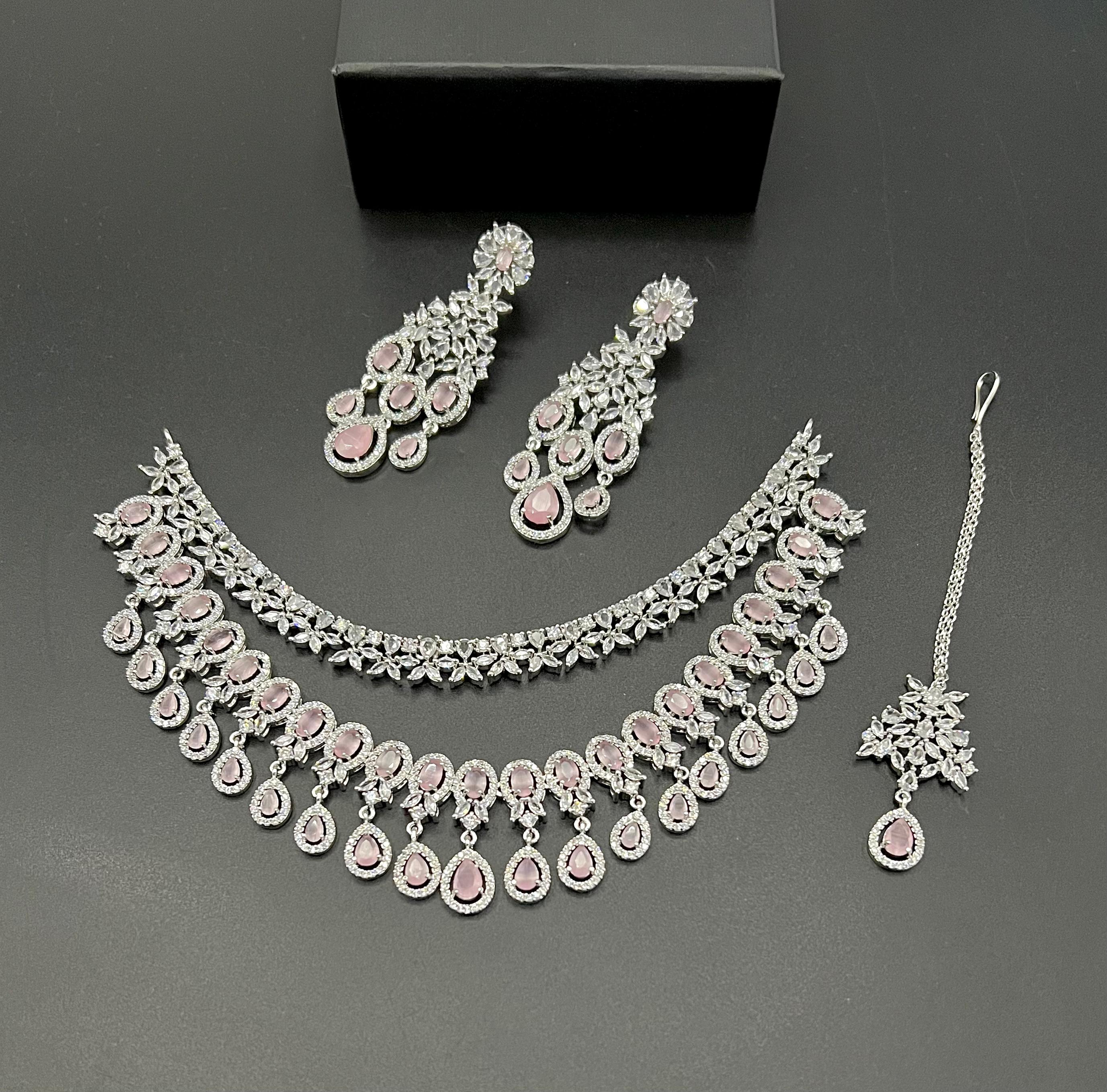 Demanding American diamond dobule pati set 😲