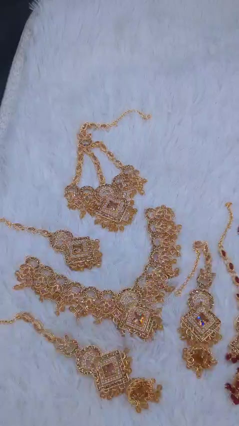 Party Wear Set 🎉  Zarqon or Poalki Work 💎 With Tikka or Jummar 📿 Jumki Style Earrings 👂